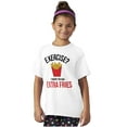 thumbnail image 4 of Exercise You Said Extra Fries Foodie Crewneck T Shirts Boy Girl Teen Brisco Brands XS, 4 of 6