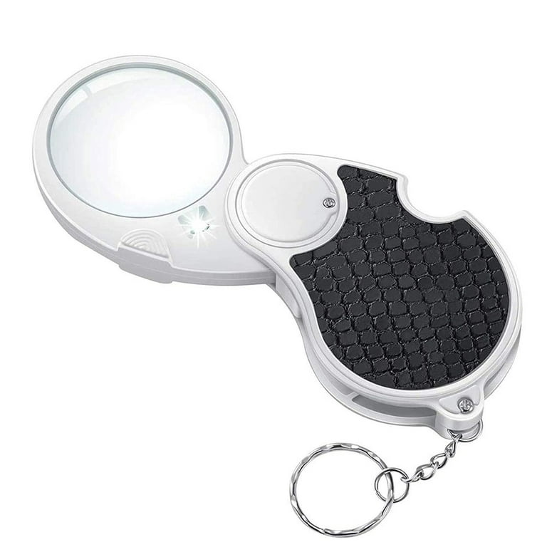 30X Handheld Magnifying Glass, EEEkit 12 LEDs Lighted Magnifier for Seniors  Reading, Coins, Stamps 
