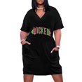 thumbnail image 1 of Vestido holgado con bolsillos en rosa y verde de la película Wicked, ropa de mujer coreana, ropa elegante para mujer, vestido de mujer, 1 of 6