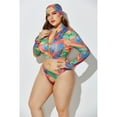 thumbnail image 4 of Womens Long Sleeve Zipper Front high Waist Thong Bikini Set 3 Piece Swimsuit, 4 of 6