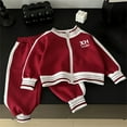 thumbnail image 2 of Ruyang Boys Girls Gym Athletic Sets 2 Piece Sweatsuit Zip Up Jacket Baggy Sweatpants Suit Fall Winter Striped Tracksuit Winter Clothes, 2 of 9