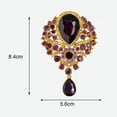 thumbnail image 3 of AMERTEER Broche en Verre Forme de Goutte d'Eau en Strass Broche Électroplaquée Longue Durée Décoration de Fête Rouge, 3 of 5