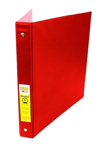 School Supply Boxes | 1" 3 Ring Binder with Pockets  | 3 Pack | Various Colors (Red, Blue, Black, or White)