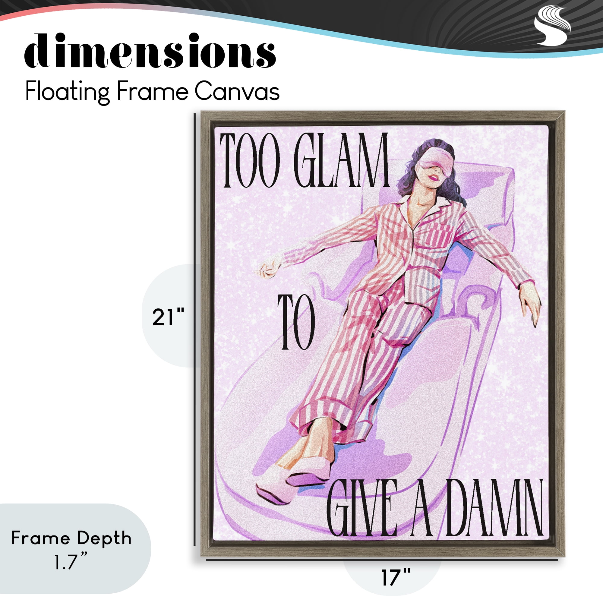 Stupell Industries To Glam To Care Brown Framed Floater Canvas Wall Art, design by Ziwei Li
