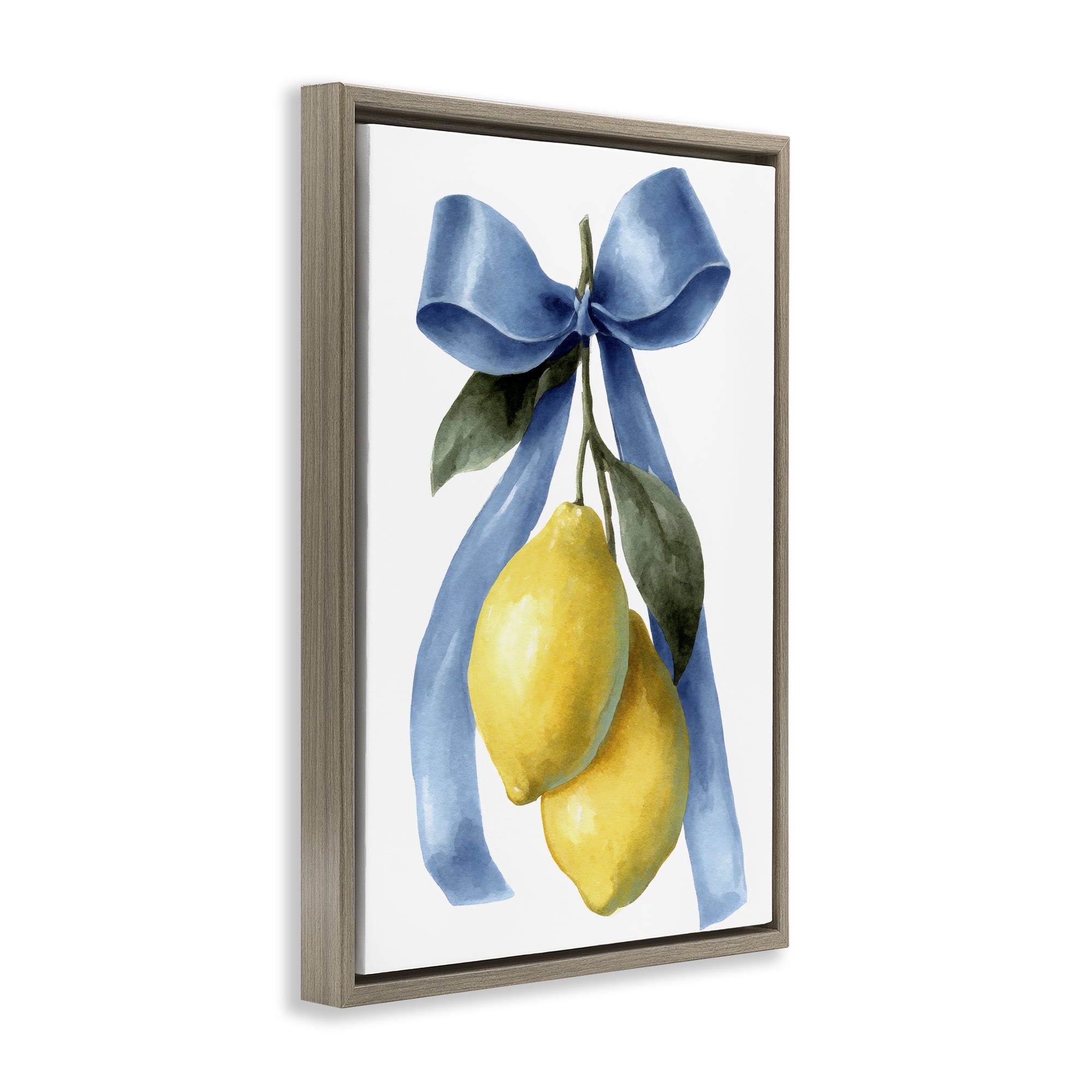 Stupell Industries Sweet & Sour Lemons Brown Framed Floater Canvas Wall Art, design by Petal Prints Design