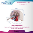 thumbnail image 6 of Disney Little Frozen Kids Hat, Size 4-7 Girls Baseball Cap Elsa & Anna, 6 of 9