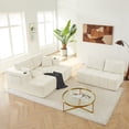 thumbnail image 5 of Leumius 132" U Shaped Sectional Sofa,Chenille Boneless Couch, Modern 4-Seat Upholstered Cloud Couch Sectional with Deep Seat and Cup Holders for Living Room,No Assembly Required,Beige, 5 of 12