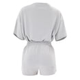 thumbnail image 4 of AYA Ensemble Décontracté pour Femmes d'Été Uni à Col Rond, Chandail à Manches Mi-Longues et Shorts, 4 of 4