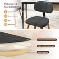 thumbnail image 6 of Patiojoy Dining Chairs Set of 4 Chenille Upholstered Kitchen Chairs with Curved Backrest Walnut & Dark Grey, 6 of 9