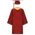 thumbnail image 2 of Miutii Unisex Teens School Graduation Gown Set V-neck Long Sleeve Zip Robe with Hat Stole and Tassel Red 15-16, 2 of 3