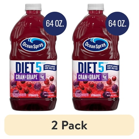 (2 pack) Ocean Spray® Diet Cran-Grape® Cranberry Grape Juice Drink, 64 fl oz Bottle