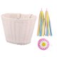 thumbnail image 2 of Cesta de bicicleta para niños, cesta tejida a mano, decoración de bicicleta desmontable con 2 correas Blanco, 2 of 9