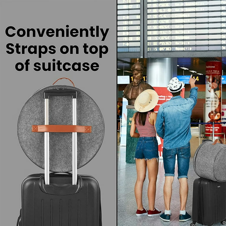 Hat Box Organizer Round Travel Hat Boxes Foldable Hat Storage Bag with  Dustproo