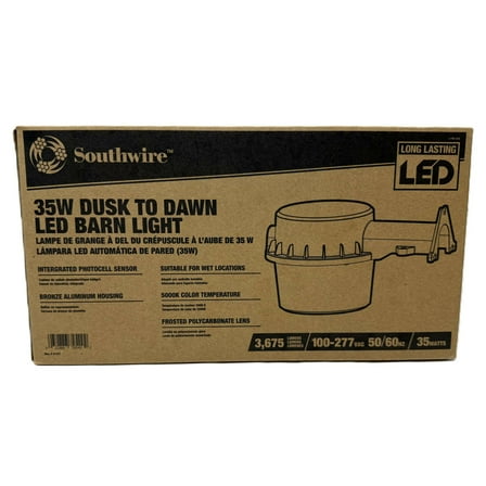 Southwire 35W Dusk to Dawn LED Barn Light - 3675 Lumens, Bronze Aluminum Housing