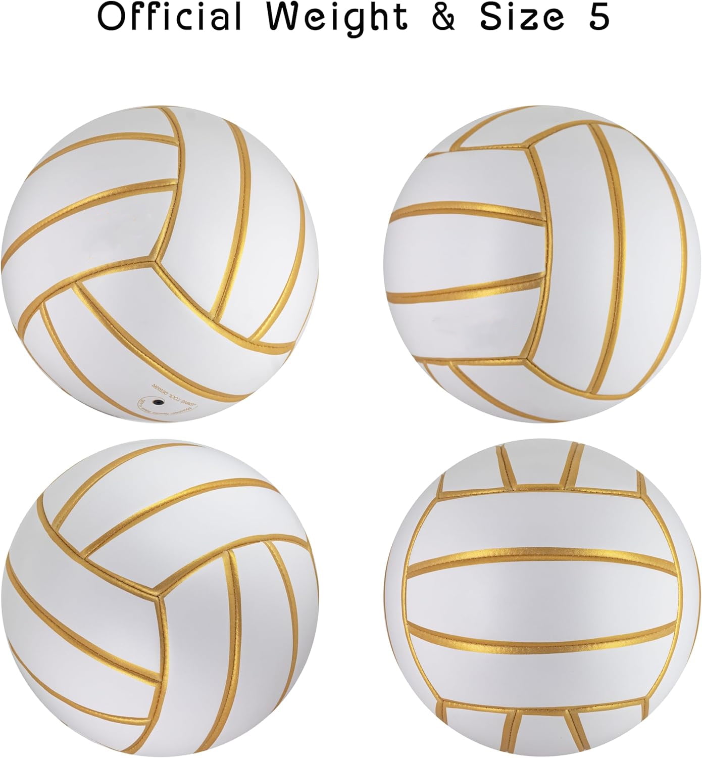 Golden White Volleyball for Outdoor Indoor Beach Game, Soft Touch