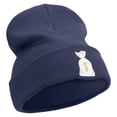 thumbnail image 4 of Sheriff Money Bag Logo Embroidered 12 Inch Long Knitted Beanie - Navy OSFM, 4 of 5