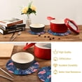 thumbnail image 6 of SKYSONIC 2 pcs Pattern Pink Flamingos Pot Holders Trivets, Heat Resistant Trivets,Tropical Palm Leaves Cotton Thread Weave Mats for Hot Pads Pans Pot Bowl Teapot, 6 of 7