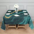 thumbnail image 3 of Teal Gold Marble Pattern Square Tablecloth,Waterproof Square Table Cover,Wipeable Spillproof Washable Table Cover for Home Kitchen Party Decor 52"x52"(132x132cm), 3 of 6