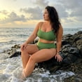 thumbnail image 2 of Agnes Orinda Women's Plus Size 2 Piece Swimsuit Adjustable Spaghetti Straps Tummy Control Swimwear Bikini Bathing Suits 2026 1X Green, 2 of 8