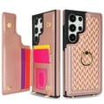 thumbnail image 2 of Wallet Case for Samsung Galaxy S25 Ultra, PU Leather Purse with Crossbody Strap Pocket Card Slots Holder 360° Ring Kickstand Protective Cover for Women Case for S25 Ultra, RFID Blocking, Rosegold, 2 of 10