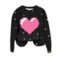 thumbnail image 4 of Valentines Day Womens Cute Heart Sweatshirts Oversized Hooded Sweater Crewneck Pullover Top Clothes, 4 of 4