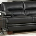 thumbnail image 2 of Hydeline Luxor Top Grain Leather Loveseat Black with Tapered Legs Memory Foam and Springs Seating, 2 of 8