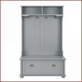 thumbnail image 2 of Hall Tree with Shoe Rack Bench, Coat Hooks & Shelves | Modern Classic Gray | MDF | Gray, 2 of 20