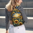 thumbnail image 5 of Disketp Starry Sky Moon Sunflower print Canvas Backpack Lightweight Travel Daypack Student Rucksack Laptop Backpack-Medium, 5 of 5