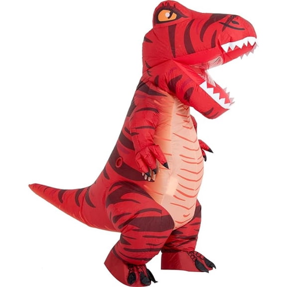 Adult Dinosaur Costume Tyrannosaurus Inflatable Costume Men/Women Halloween Christmas Carnival Show Dress Up,Adults 4'11"-6'3",Red