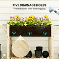 thumbnail image 6 of Outsunny Raised Garden Bed, Wood Elevated Planter Box with Lockable Wheels, Side Tables, Bottom Shelf, Bed Liner and Drainage Holes, Natural, 6 of 9
