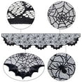 thumbnail image 3 of PENIKOKO 1Set Mini Curtain  Decor Lace Rectangle Black Polyester Fireplace Mantel Scarf Table Display, 3 of 7