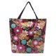 thumbnail image 5 of Bolsa ecológica plegable con cierre de cremallera y diseño floral vintage, ideal para compras y viajes, incluye bolsita mini para almacenamiento compacto., 5 of 6