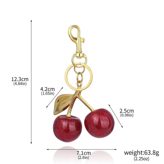 YANONELRY Keychain Cherry Bag Charms Purse: Key Chains Women Cute - Car Keyrings Leather Handbags - Fashion Enthusiasts