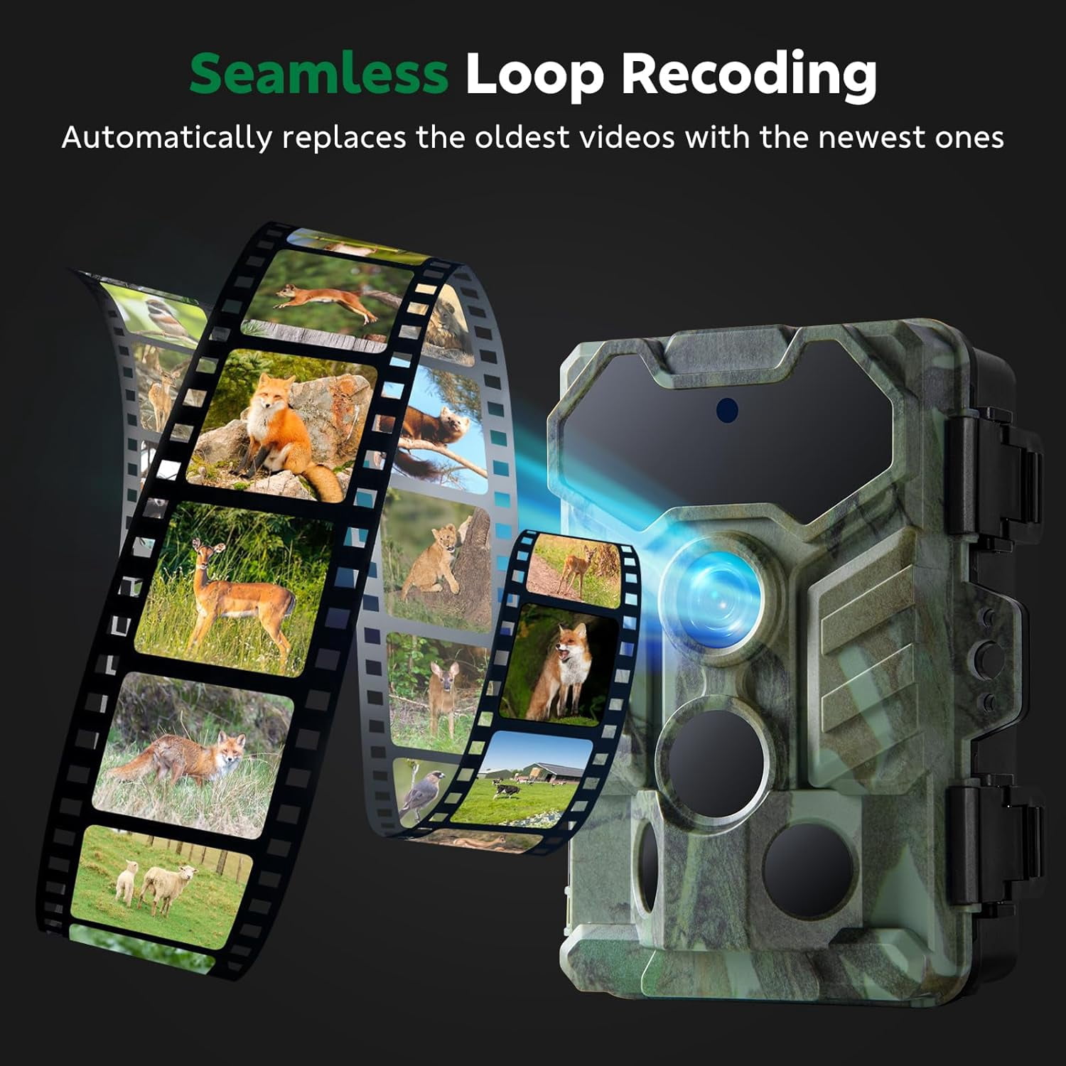 CAMPARK Trail Camera 1080P Deer Hunting Game Camera with Infrared Night Vision Fast Trigger Time Motion Activated Waterproof IP66 120° Wide Angel 2.4" LCD Trail Wildlife Camera