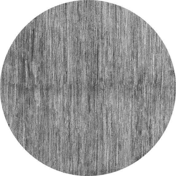 Ahgly Company Indoor Round Abstract Gray Contemporary Area Rugs, 8' Round