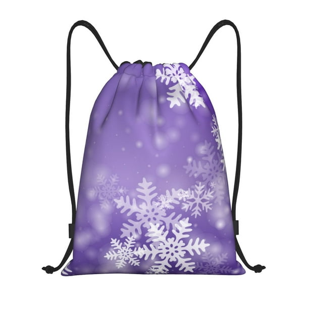 Fotbe Snowflakes Bolsa Mochila con Cordón Estampada, Bolsa de Gimnasio Deportiva, Bolsa Cinch, Bolsa con Cordón para Hombres y Mujeres-Medium