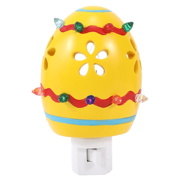 Easter Night Lights Home Decorations, Cute Easter Bunny Eggs Decorations LED Lights, Resin Plug-in Easter Night Light Living Room Ornaments, Glowing Easter Decorations for Family