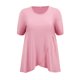 thumbnail image 4 of GRACE & GRANDEUR Blusas Casuales de Talla Grande para Mujeres, Tops de Pascua de Manga Corta, Cuello Redondo, Cruzado, Con Dobladillo Asimétrico en Tulipán, 4X Rosa, 4 of 5
