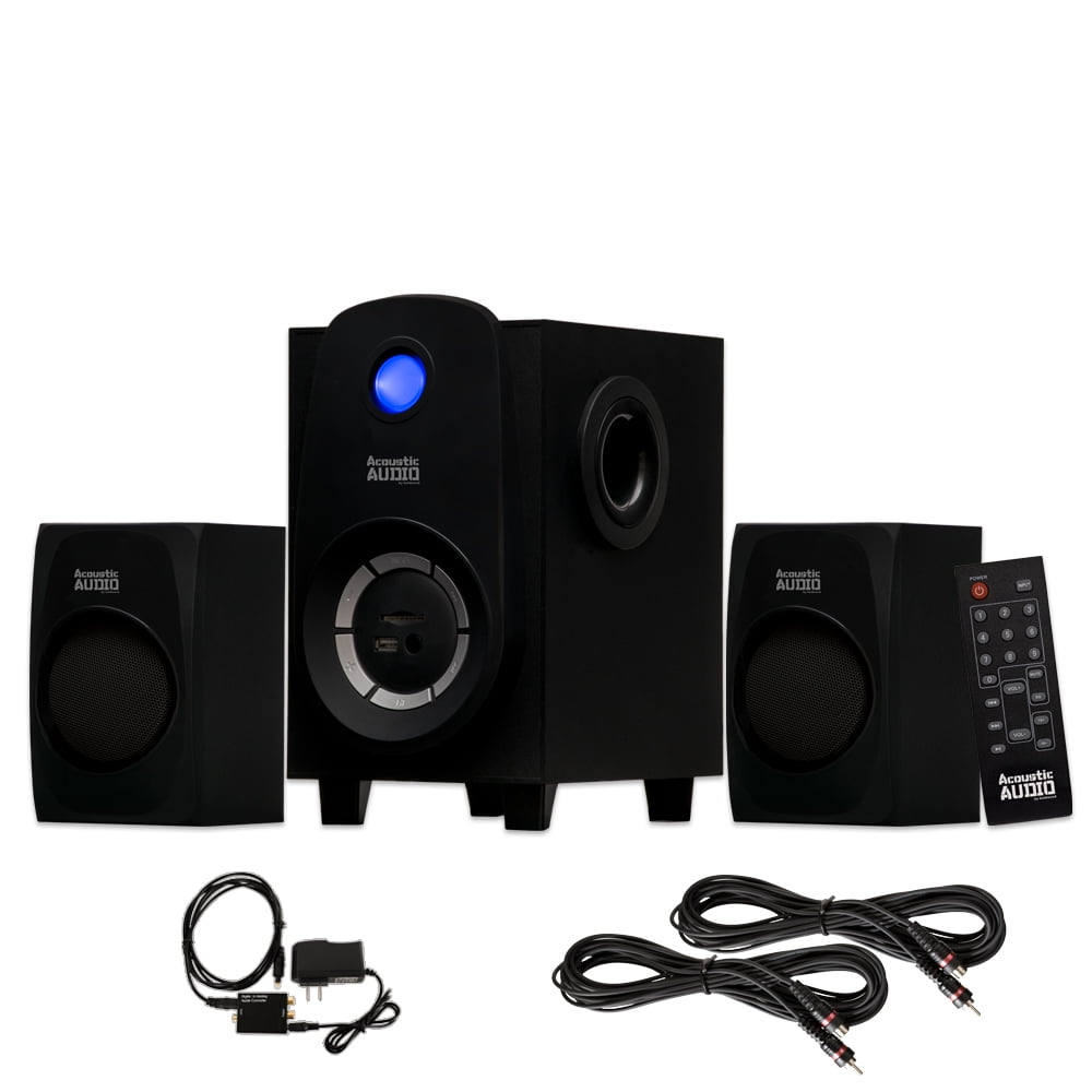 Acoustic Audio AA2107 Bluetooth Home 2.1 Speaker System with Optical