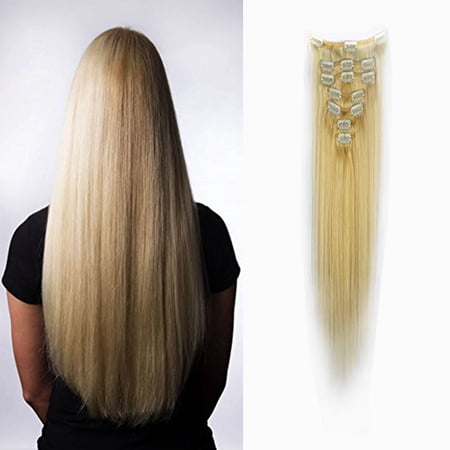 remy hair human short extensions silky florata straight soft clip 70g 7piece inch 65g pieces length head beauty very dialog