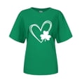 thumbnail image 4 of Pxiakgy Vente Chaude! T-Shirt Trèfle de la Saint-Patrick pour Femmes Chanceux Irlandais Manches Courtes T-Shirt Graphique Trèfle Mode Décontractée Imprimé Amour Col Rond Manches Courtes T-Shirt, 4 of 4