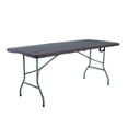 thumbnail image 1 of Mesa Plegable Portatil 180cm Portafolio Tipo Rattan Plastico cafe, 1 of 7