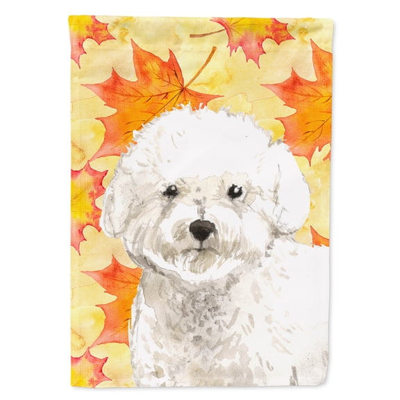 Fall Leaves Bichon Frise Garden Flag