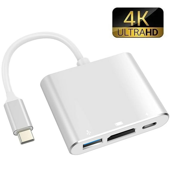 USB C to HDMI Adapter,4K HDMI to USB C Adapter Multiport with USB Type C PD & USB 3.0 Port, Compatible for MacBook Pro/Air, iPad Pro/Air, Dell XPS, iPhone 15/16/17 Pro/Max, Android and More