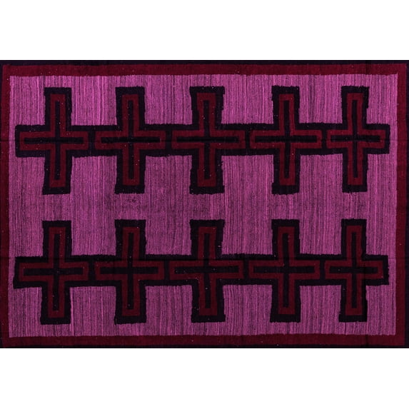 Ahgly Company Indoor Rectangle Southwestern Pink Country Area Rugs, 3' x 5'