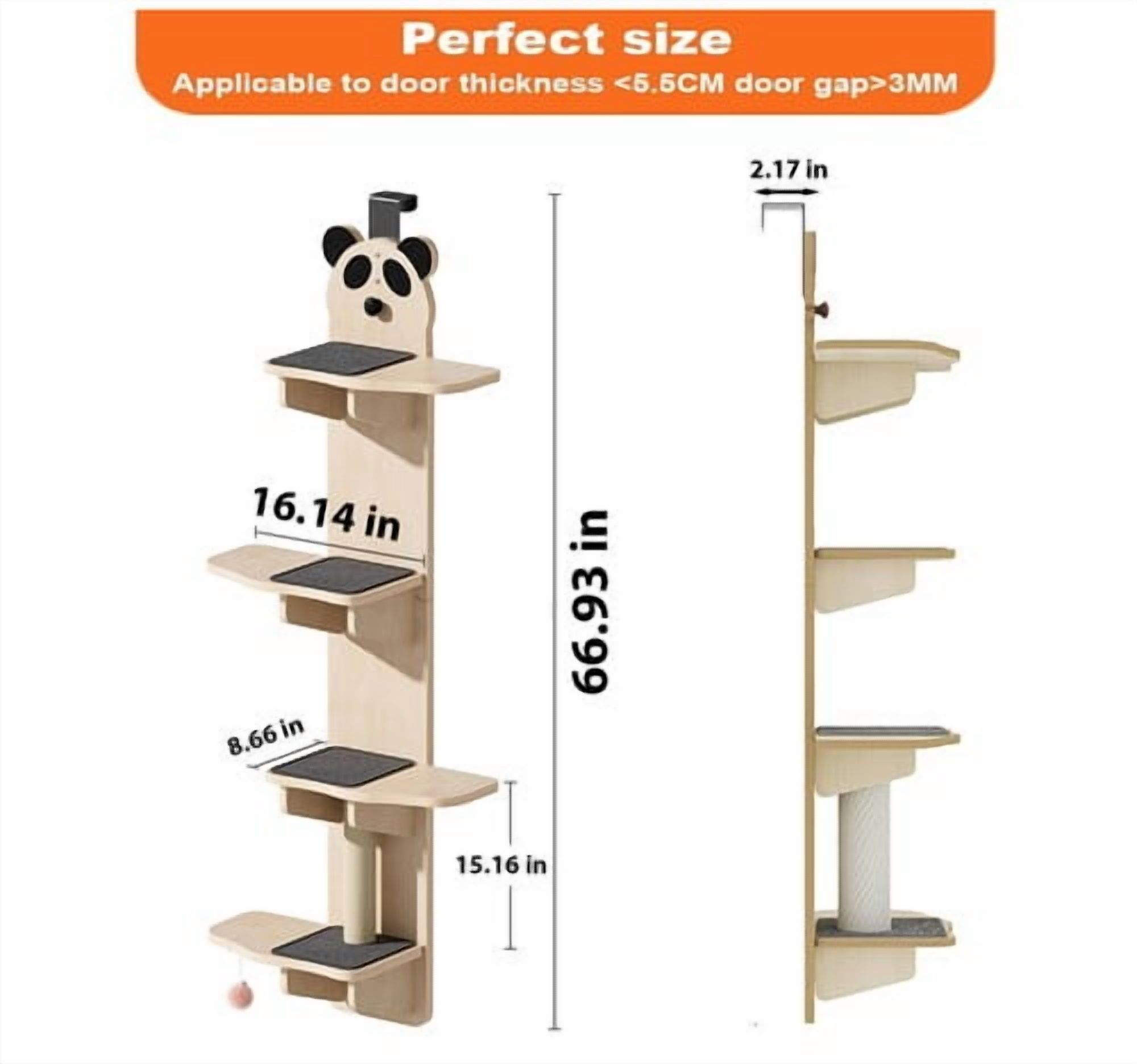 Colourtree Over The Door Cat Tree, 4-Levels Door Hanging Cat Climber, Over The Doors Cat Perch & Climber,Stable Kitten Stairs Cats Hammock for Most Kittens & Adult Cats&nbsp;