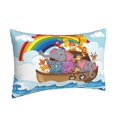 thumbnail image 2 of Balery Rainbow Animals on Noah's Ark Bedding Queen Pillow Cases - Envelope Closure - Soft Brushed Microfiber Fabric - Shrinkage and Fade Resistant Pillow Cases-14"x20", 2 of 9