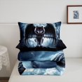 thumbnail image 5 of 3D Wolf Comforter Set Twin Size,Trippy Animals Bedding Set 2Pcs,Black Wings Wolf Quilt Set Men Adult Room Decor,Horror Moonlit Night Dark Duvet Insert,1 Pillowcase, 5 of 7