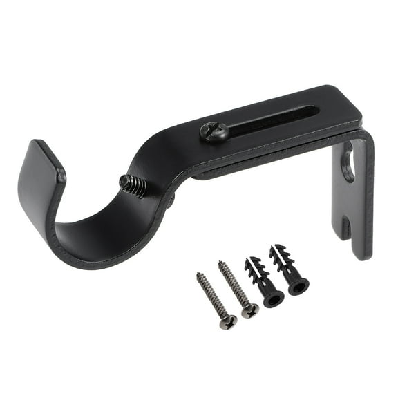 Uxcell 90x45x20mm Curtain Rod Bracket Iron Paint Black