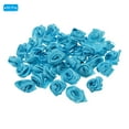 thumbnail image 3 of Uxcell Mini Satin Ribbon Roses Tiny Fabric Flowers Embellishments Rosettes Applique Blue 50 Pcs, 3 of 5